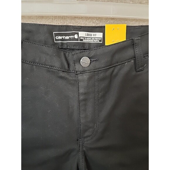Carhartt Rugged Flex Loose Fit Canvas Work Shorts Womens 8 Black NEW - Picture 4 of 13